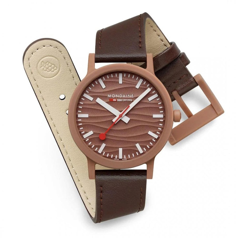 Mondaine Limited Edition Essence Mocha Brown Vegan Leather Watch (XXX/300)