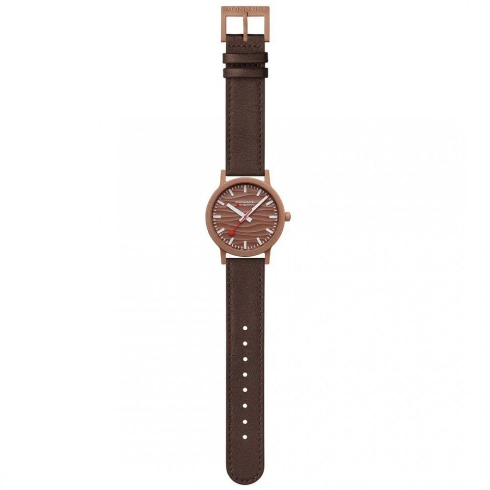 Mondaine Limited Edition Essence Mocha Brown Vegan Leather Watch (XXX/300)