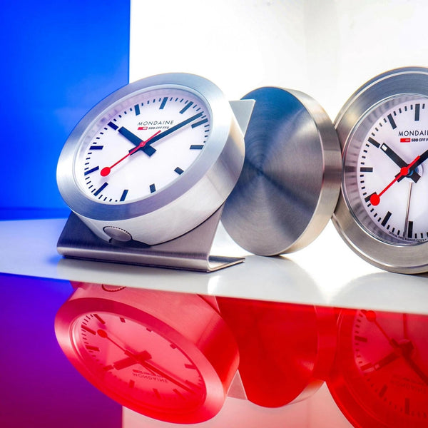 Mondaine Magnet Silver Table Clock