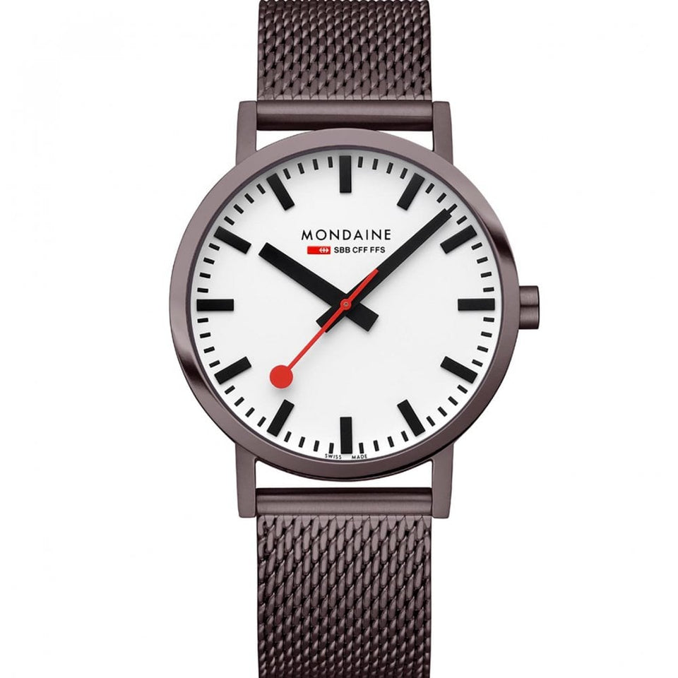Mondaine Men's Classic Brown IP Plated Mesh Bracelet Watch