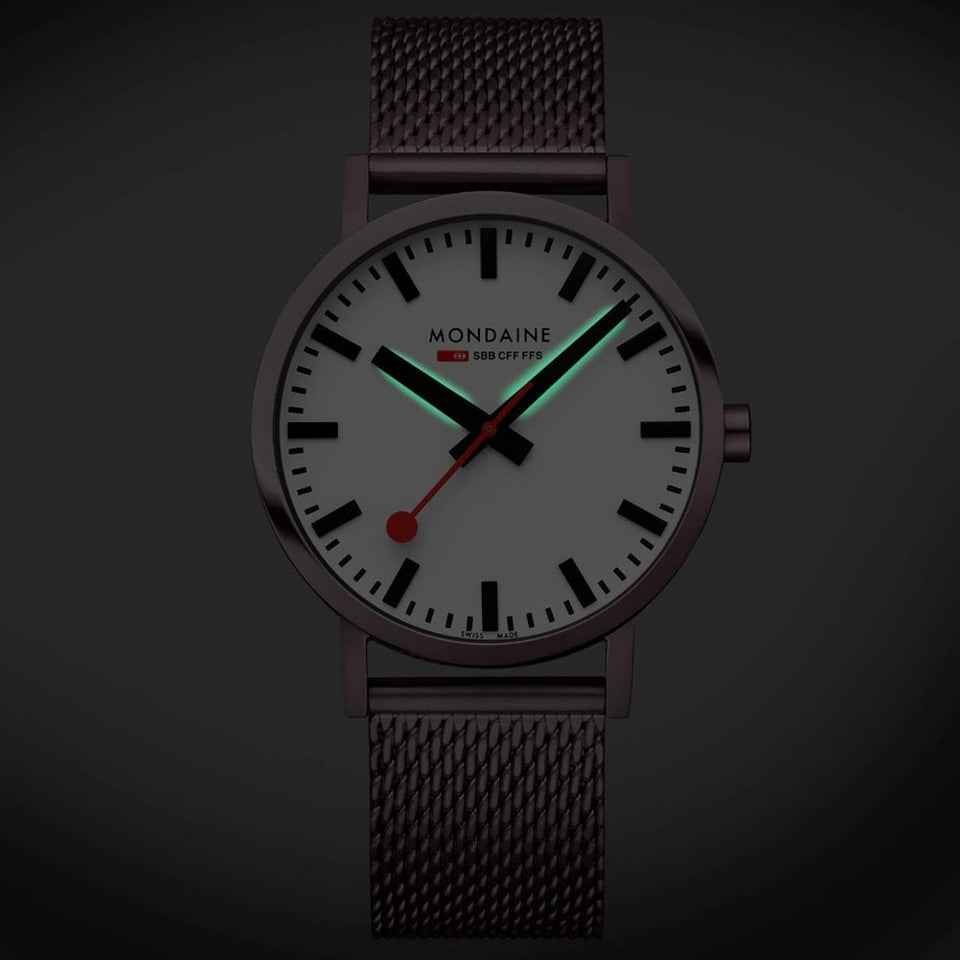 Mondaine Men's Classic Brown IP Plated Mesh Bracelet Watch