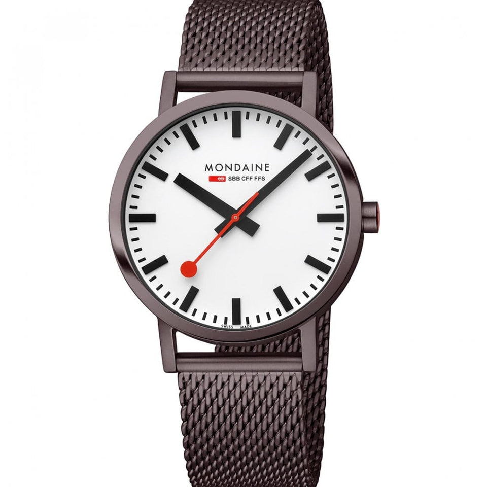 Mondaine Men's Classic Brown IP Plated Mesh Bracelet Watch