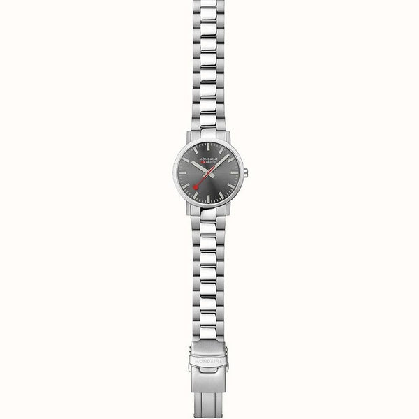 Mondaine Men's Classic Cool Grey Dial 40mm Bracelet Watch