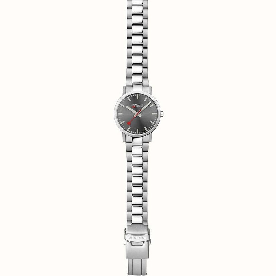 Mondaine Men's Classic Cool Grey Dial 40mm Bracelet Watch
