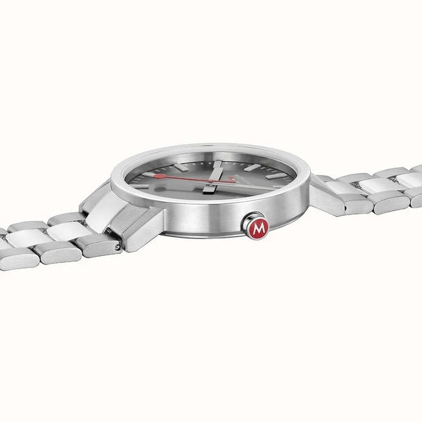 Mondaine Men's Classic Cool Grey Dial 40mm Bracelet Watch