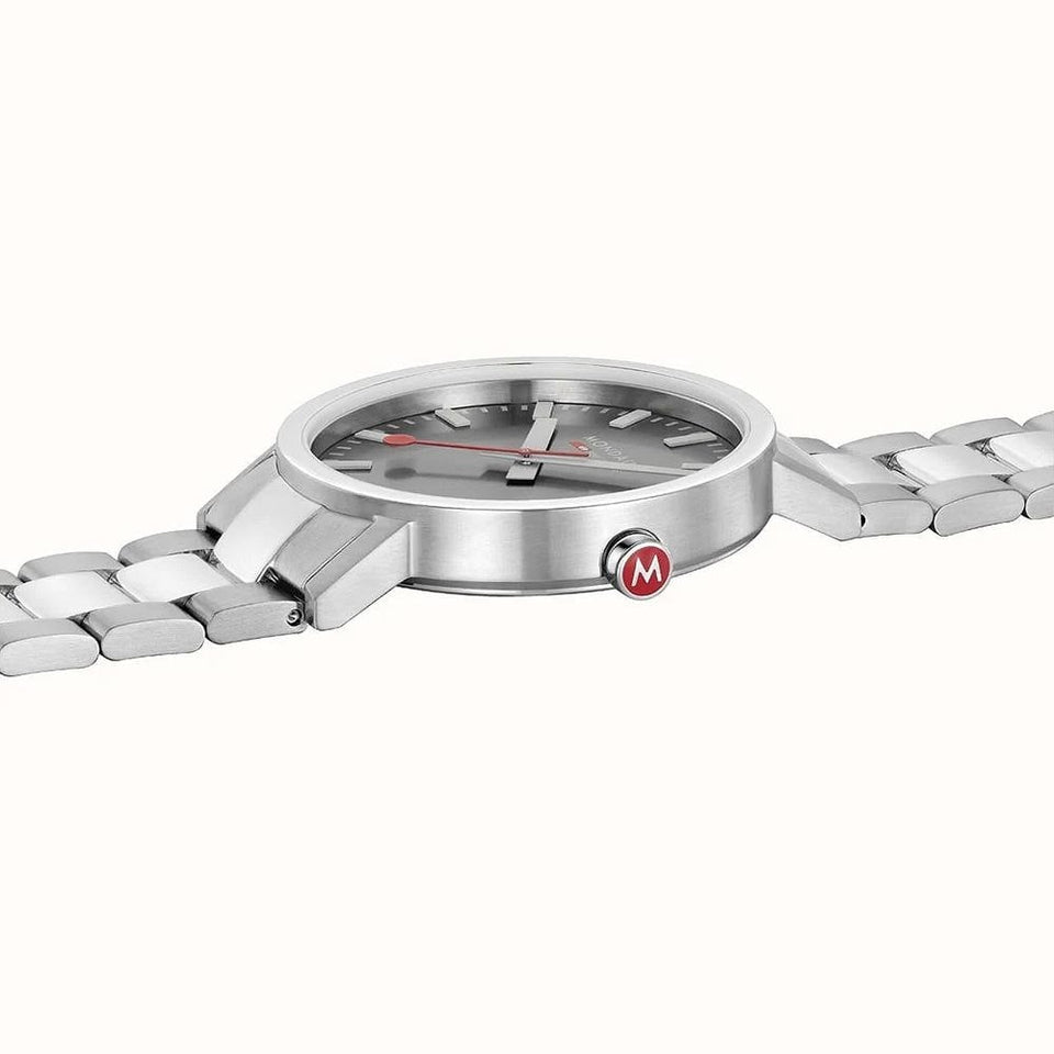 Mondaine Men's Classic Cool Grey Dial 40mm Bracelet Watch