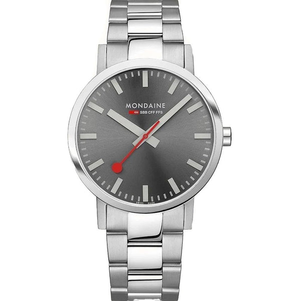 Mondaine Men's Classic Cool Grey Dial 40mm Bracelet Watch