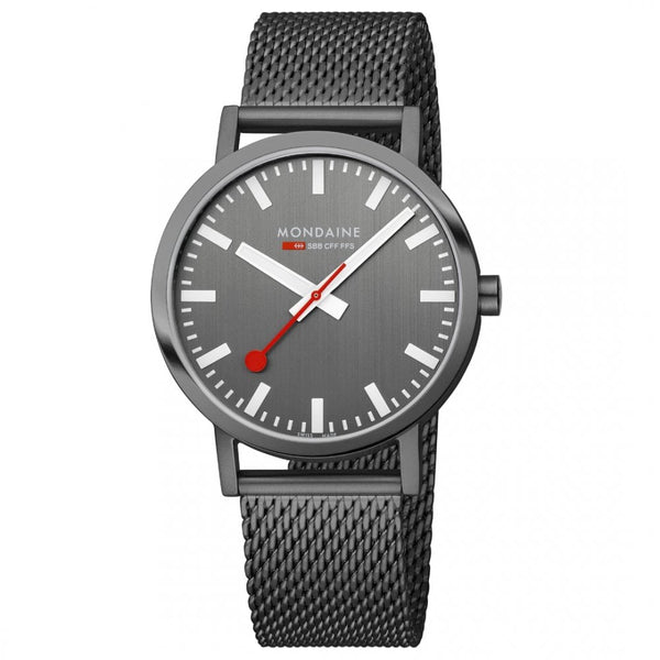 Mondaine Men's Classic Mesh Anthracite Dial 40mm Watch