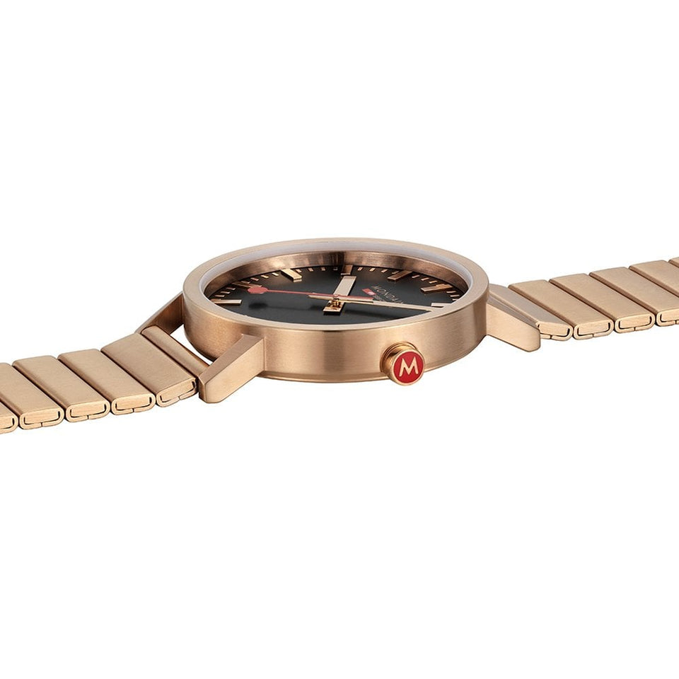 Mondaine Men's Classic Rose Gold Tone Watch, 40mm