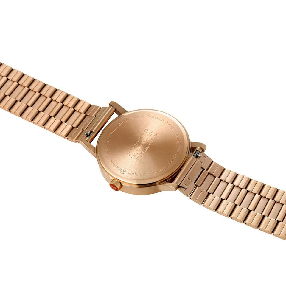 Mondaine Men's Classic Rose Gold Tone Watch, 40mm