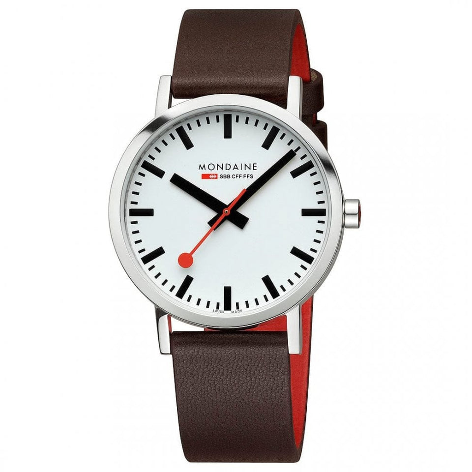Mondaine Men's Classic Vegan Grape Leather 40mm Watch