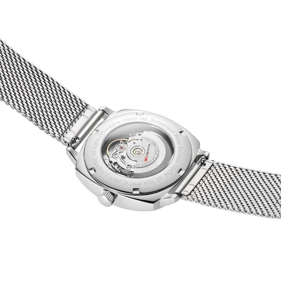 Mondaine Men's Cushion 39mm Mesh Bracelet Watch