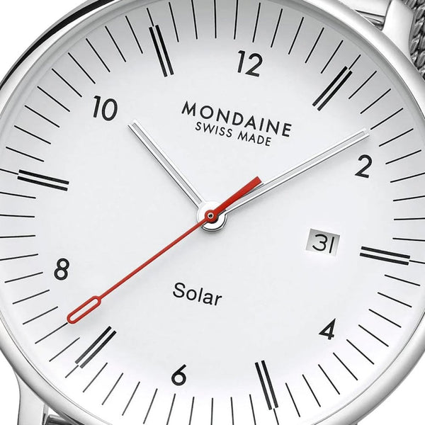 Mondaine Men's Doppio 41mm Solar Mesh Bracelet Watch
