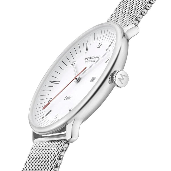 Mondaine Men's Doppio 41mm Solar Mesh Bracelet Watch
