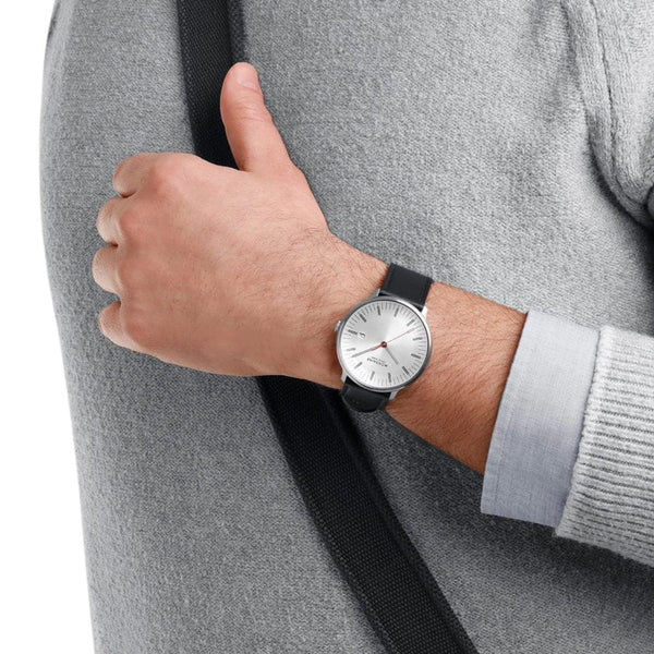 Mondaine Men's Doppio 41mm Solar Vegan Leather Watch