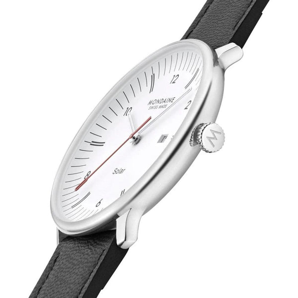 Mondaine Men's Doppio 41mm Solar Vegan Leather Watch