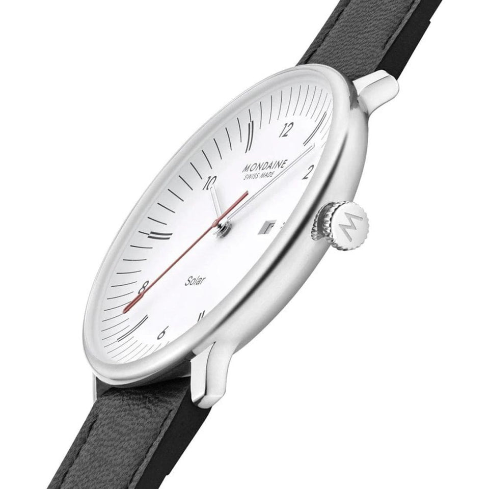 Mondaine Men's Doppio 41mm Solar Vegan Leather Watch