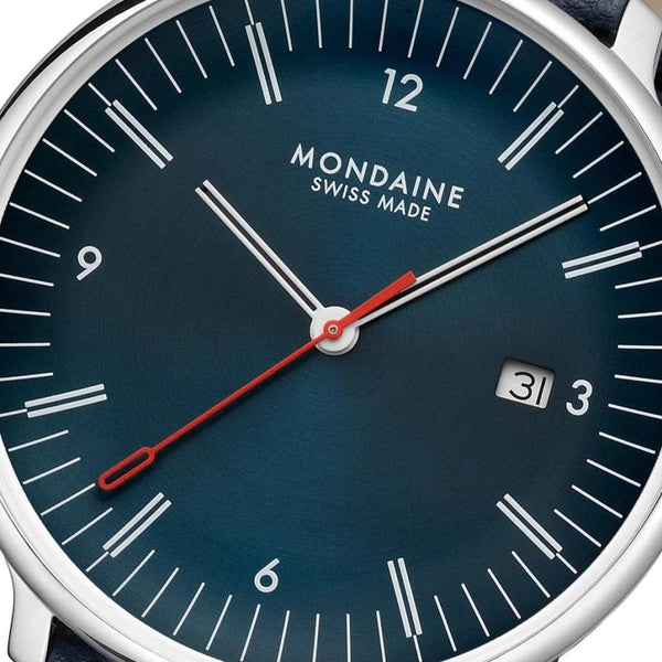 Mondaine Men's Doppio Blue Vegan Apple Leather Watch Set