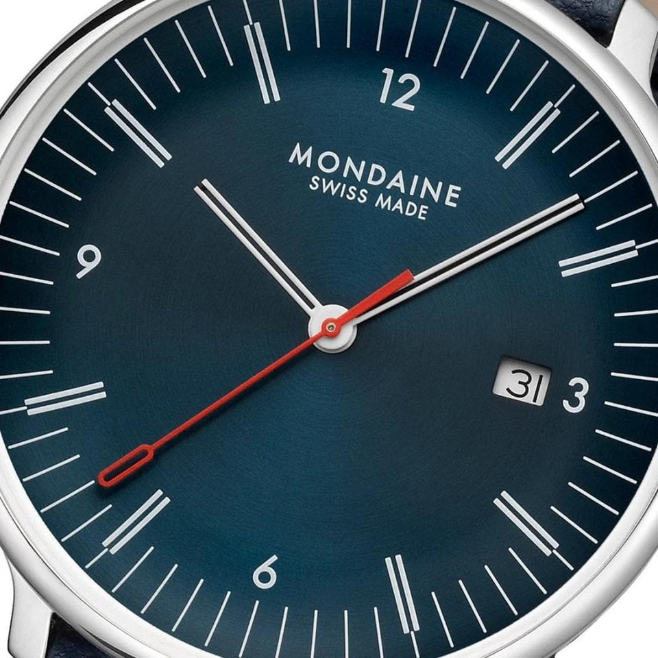 Mondaine Men's Doppio Blue Vegan Apple Leather Watch Set