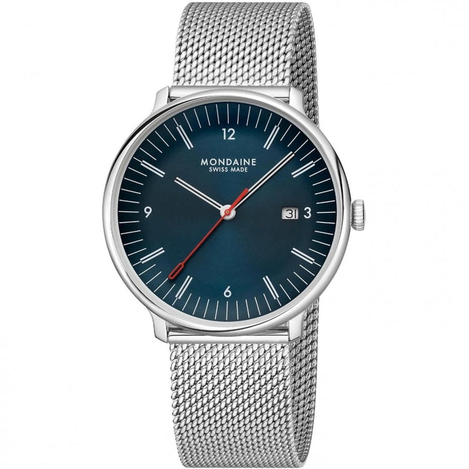 Mondaine Men's Doppio Blue Vegan Apple Leather Watch Set