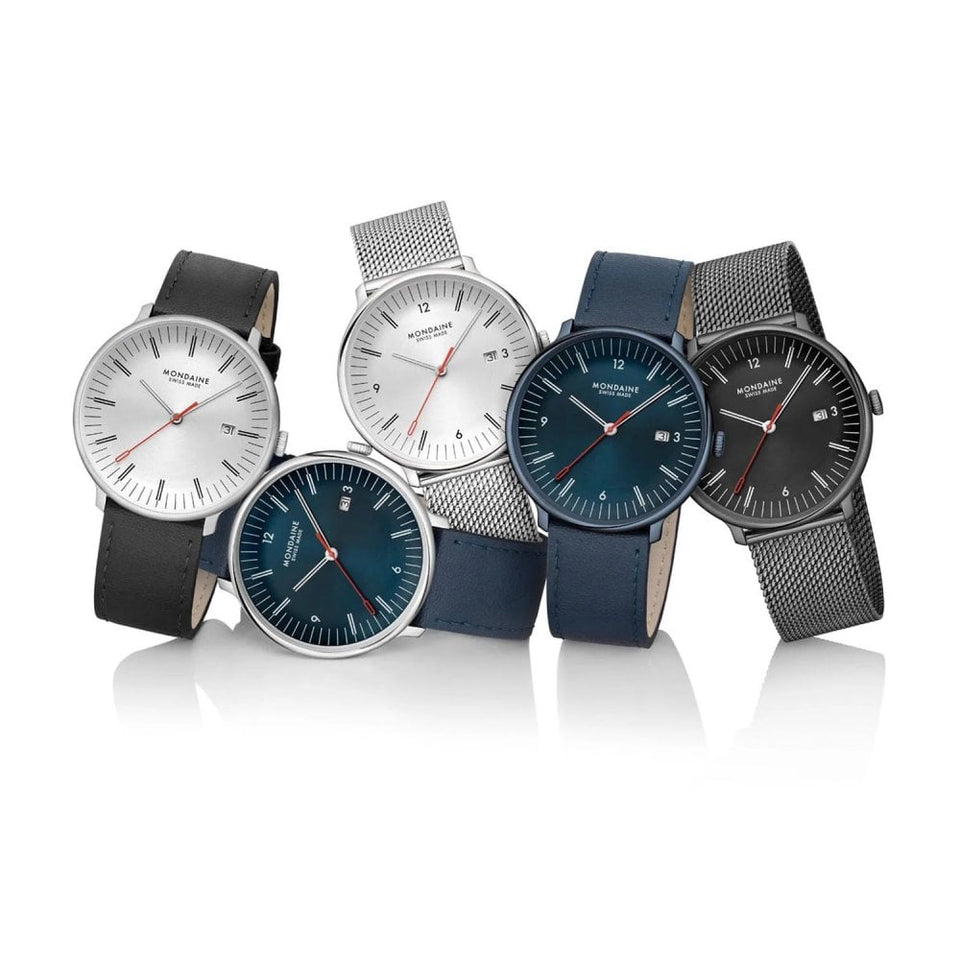 Mondaine Men's Doppio Blue Vegan Apple Leather Watch Set