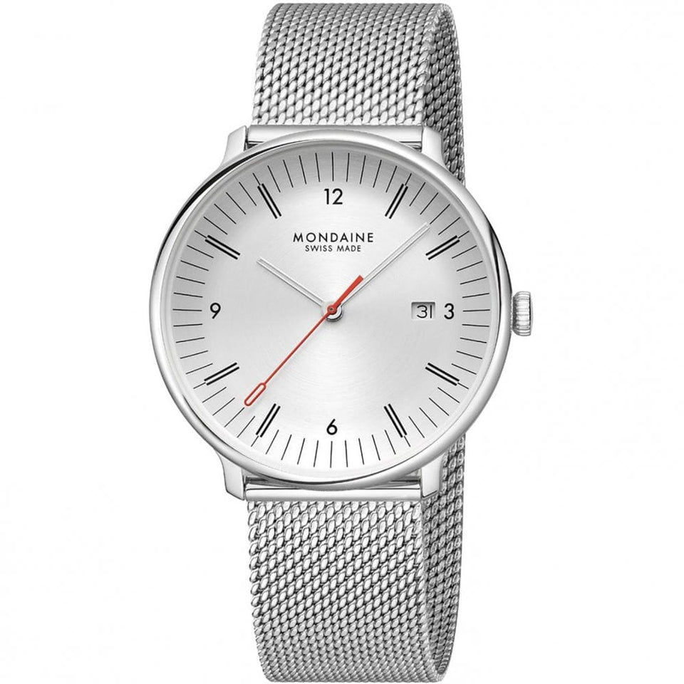 Mondaine Men's Doppio Polished Mesh Bracelet Watch