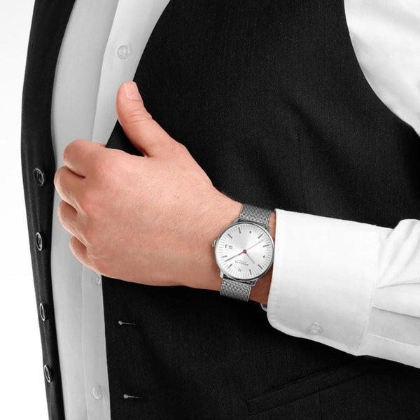 Mondaine Men's Doppio Polished Mesh Bracelet Watch