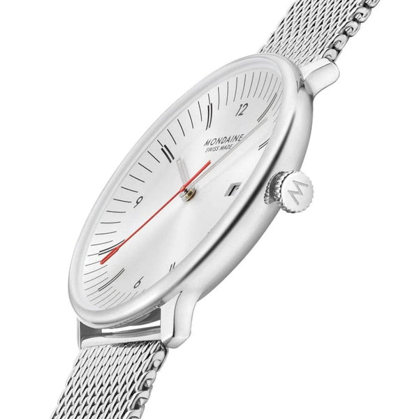 Mondaine Men's Doppio Polished Mesh Bracelet Watch