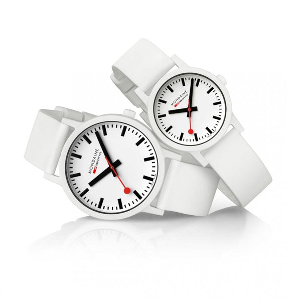 Mondaine Men's Essence 41mm White Silicone Strap Watch