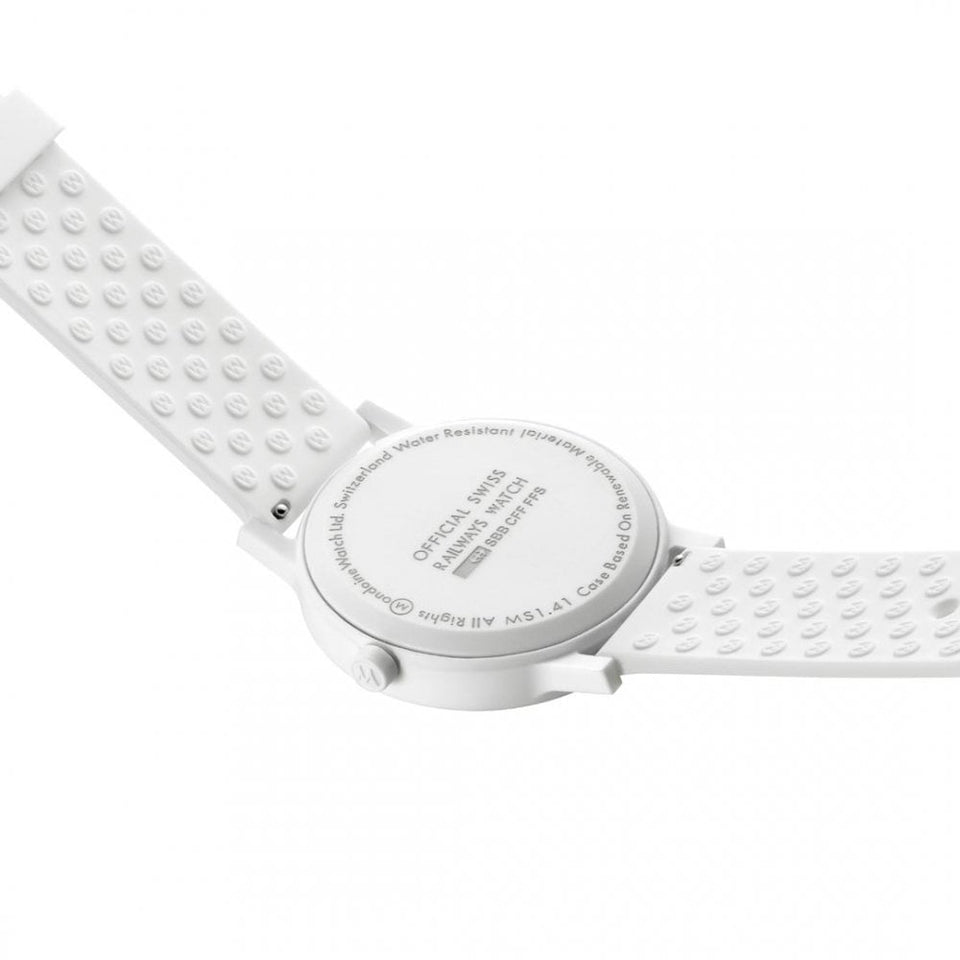Mondaine Men's Essence 41mm White Silicone Strap Watch