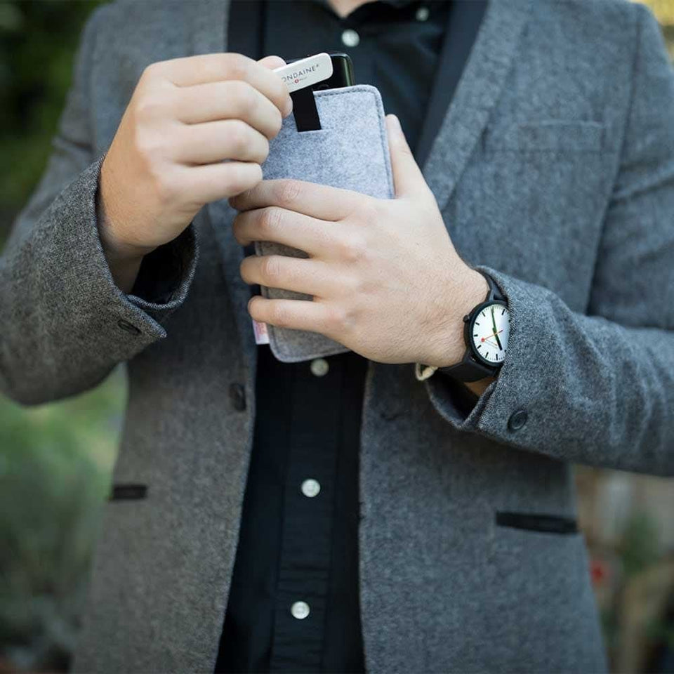 Mondaine Men's Essence Black Dial Sustainable Watch