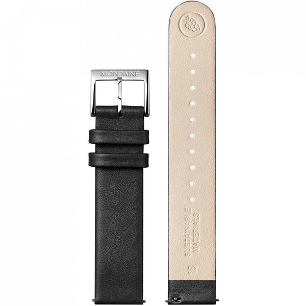 Mondaine Men's EVO2 35mm Black Vegan Grape Leather Strap Watch