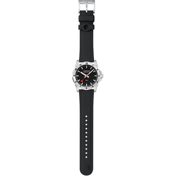 Mondaine Men's Numeri 42mm Black Dial Silicone Strap Watch