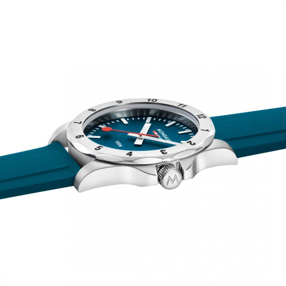Mondaine Men's Numeri 42mm Blue Dial Silicone Strap Watch