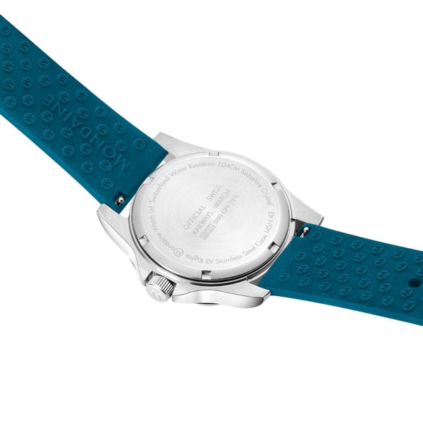 Mondaine Men's Numeri 42mm Blue Dial Silicone Strap Watch