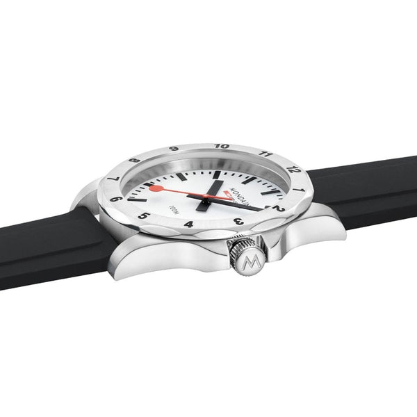 Mondaine Men's Numeri 42mm White Dial Silicone Strap Watch