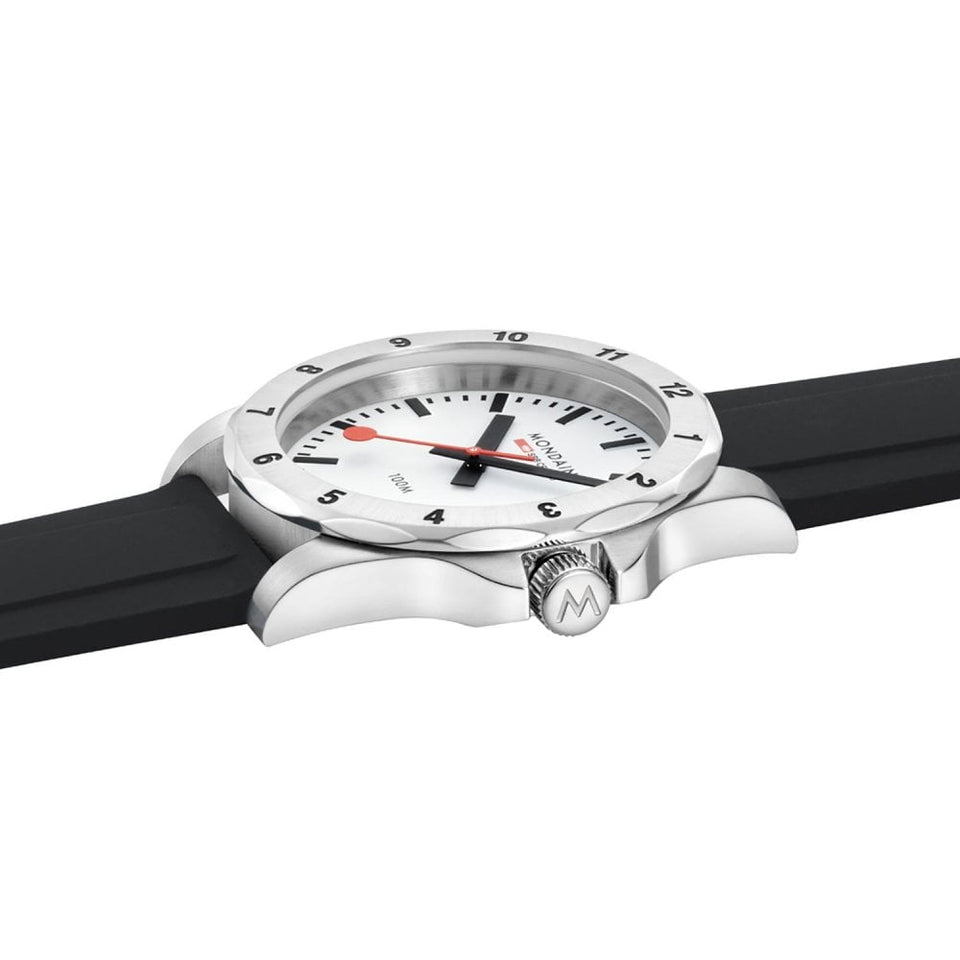 Mondaine Men's Numeri 42mm White Dial Silicone Strap Watch