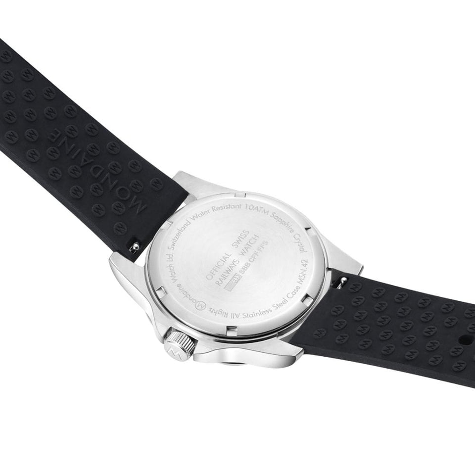 Mondaine Men's Numeri 42mm White Dial Silicone Strap Watch