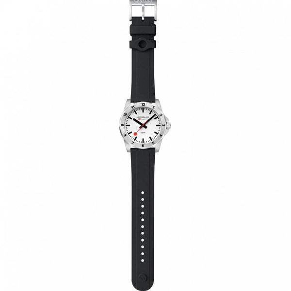 Mondaine Men's Numeri 42mm White Dial Silicone Strap Watch