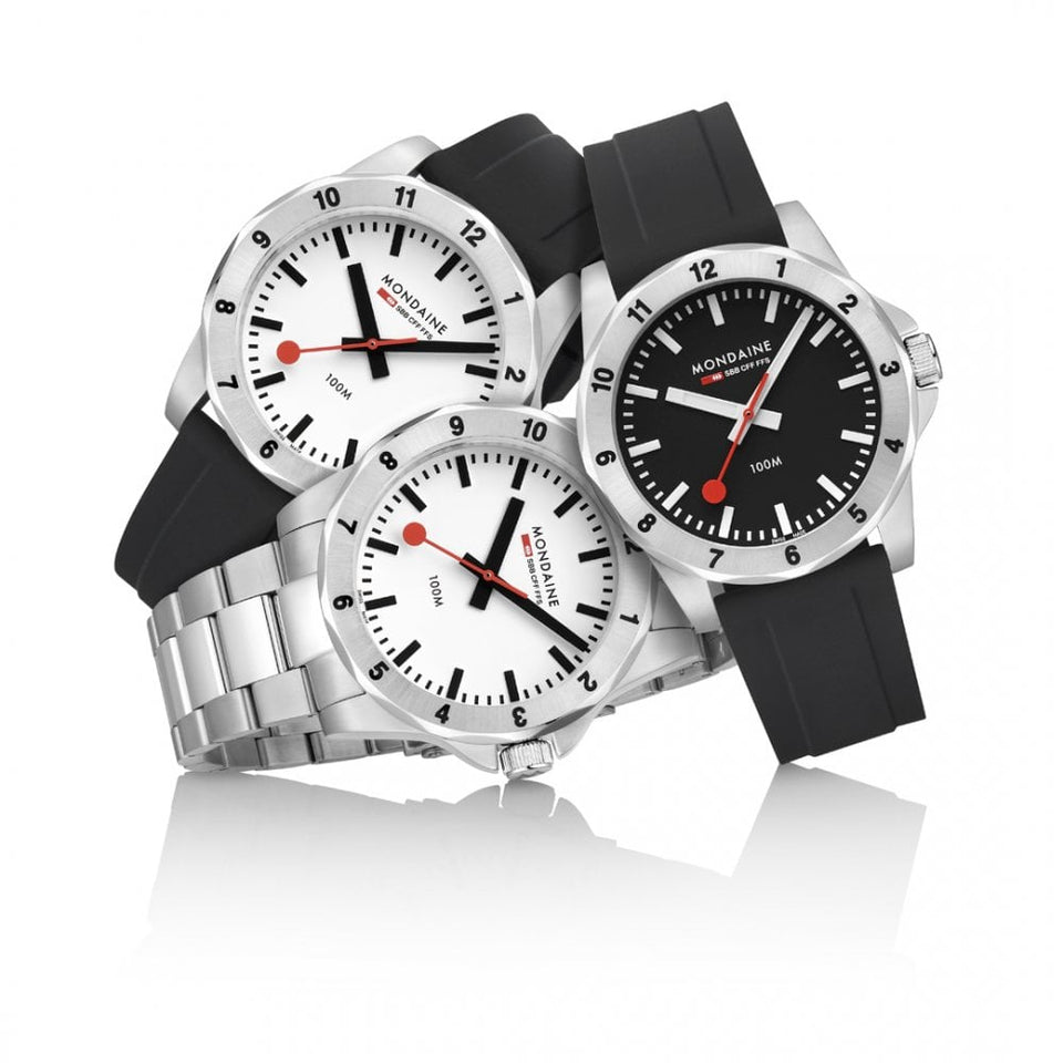 Mondaine Men's Numeri 42mm White Dial Silicone Strap Watch