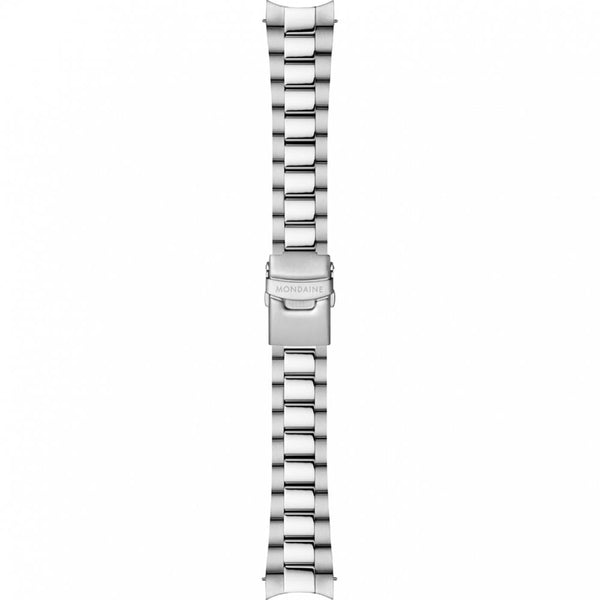 Mondaine Men's Numeri 42mm White Dial Stainless Steel Bracelet Watch