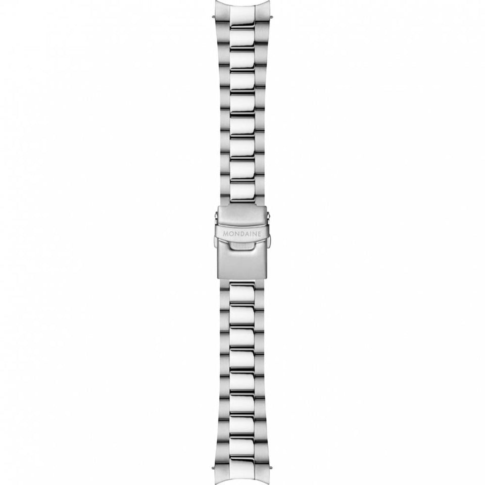 Mondaine Men's Numeri 42mm White Dial Stainless Steel Bracelet Watch