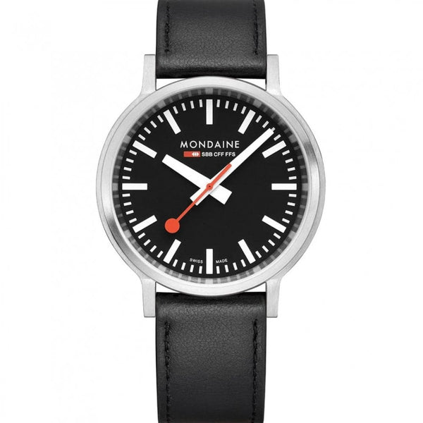 Mondaine Men's Stop2Go 41mm Vegan Leather Strap Watch