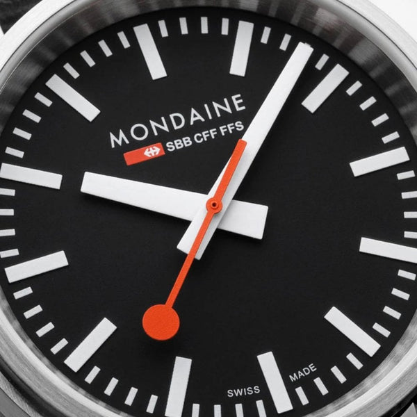 Mondaine Men's Stop2Go 41mm Vegan Leather Strap Watch
