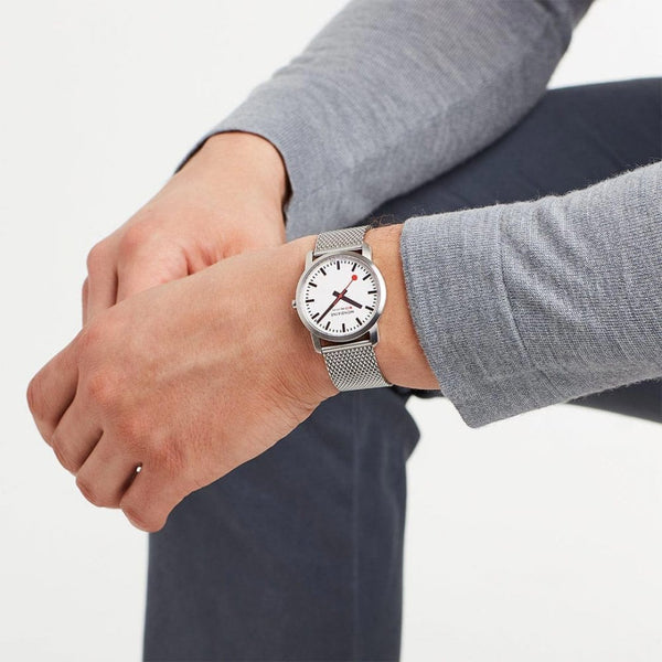 Mondaine Simply Elegant 36mm Mesh Strap Watch