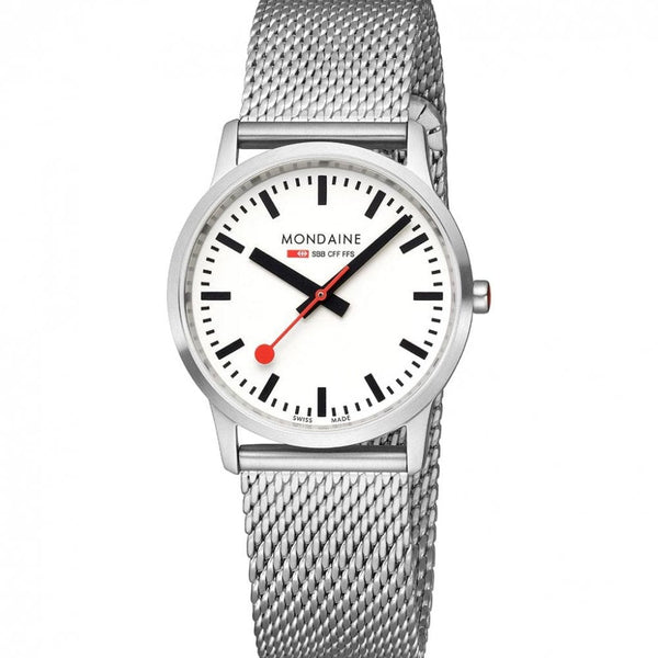 Mondaine Simply Elegant 36mm Mesh Strap Watch