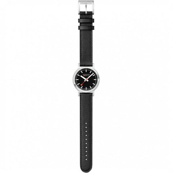 Mondaine Stop2Go 34mm Classic Vegan Leather Strap Watch