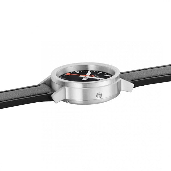 Mondaine Stop2Go 34mm Classic Vegan Leather Strap Watch