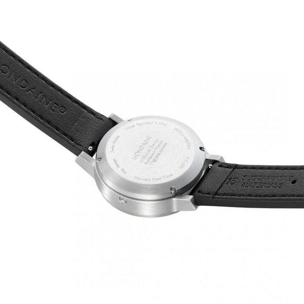 Mondaine Stop2Go 34mm Classic Vegan Leather Strap Watch