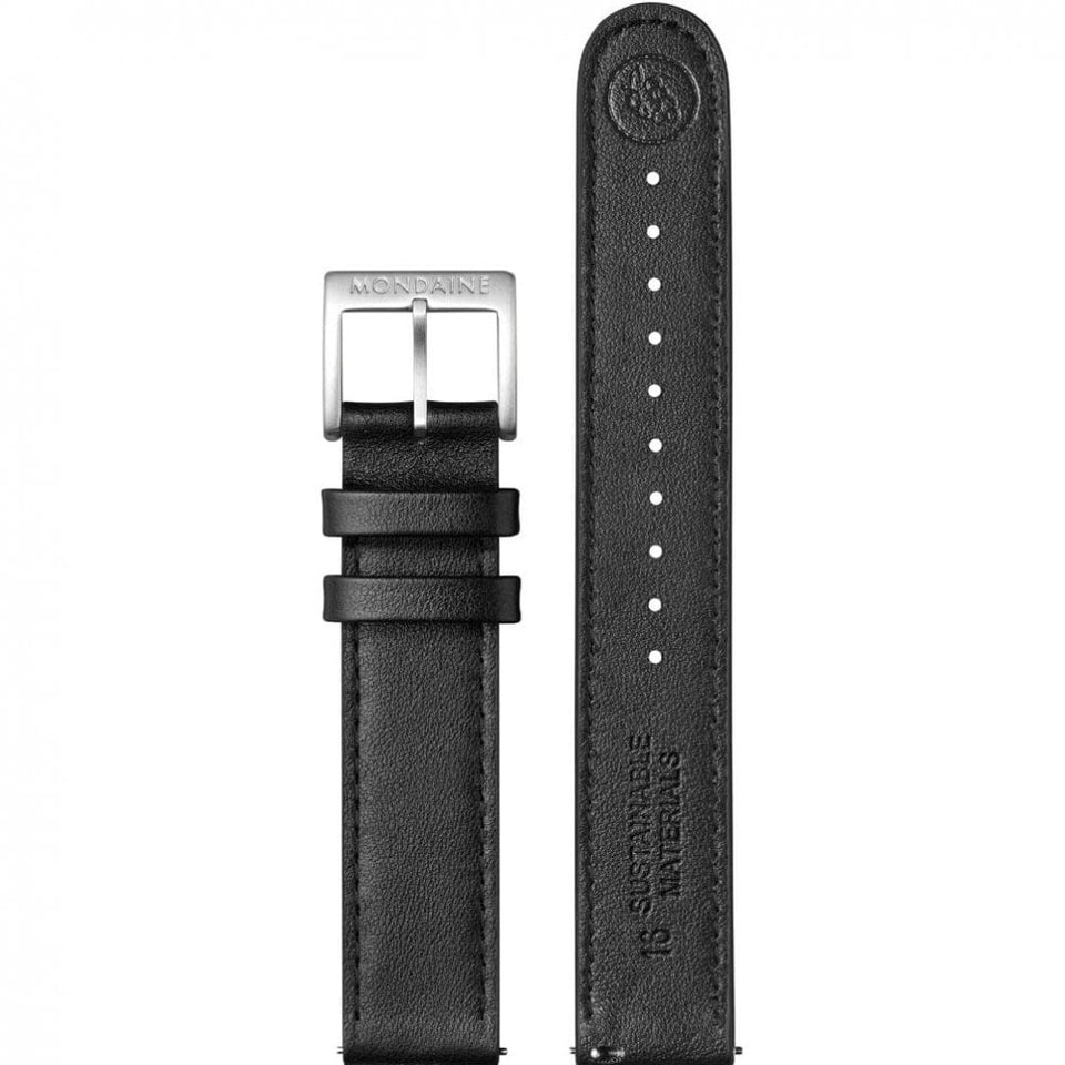 Mondaine Stop2Go 34mm Classic Vegan Leather Strap Watch